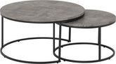 Athens Round Coffee Table Set Concrete Effect/Black - WH