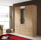 Aalen 3 door 1 Mirror 6 Drawer Wardrobe 1.36m JB