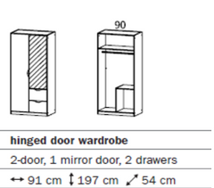 Arnstein 2 Door 1 Mirror 2 Drawer JB