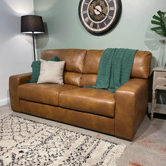 Aurora Italian Leather Sofa - Tan IM