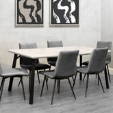 Dining Set - 1.8m Marble Table & 6 x CH66 Grey Chairs - KT