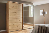 Belluno 2 Door 1 Mirror Sliding Wardrobe Artisan Oak JB