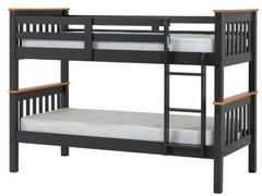 Neptune 3ft Bunk Bed Dark Grey/Oak Effect WS
