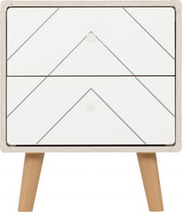 Dixie 2 Drawer Bedside Dusty Grey/White - WH