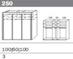 Imperial 3 door Sliding Wardrobe with Central Mirror 2.5m JB