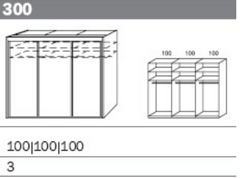 Imperial 3 door Sliding Wardrobe with Central Mirror 3m JB