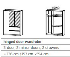 Joel 2 Door 2 Mirror 2 Drawer Wardrobe Alpine White JB