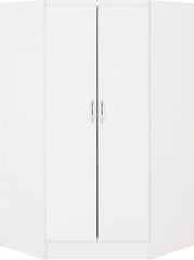 Nevada 2 Door Corner Wardrobe (White Gloss) WH