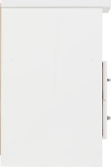 Nevada 2 Drawer Bedside White Gloss - WH