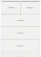 Nevada 3+2 Drawer Chest (White Gloss) - WH