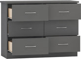 Nevada 6 Drawer Chest (3D Effect Grey) WH