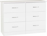 Nevada 6 Drawer Chest (White Gloss) WH