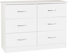 Nevada 6 Drawer Chest (White Gloss) WH