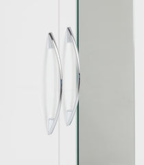 Nevada Mirrored 2 Door 1 Drawer Wardrobe White Gloss WS