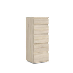 Nova 5 Drawer Narrow Chest - Oak DE