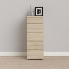 Nova 5 Drawer Narrow Chest - Oak DE