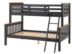 Neptune Triple Sleeper Bunk Bed Dark Grey/Oak Effect WS