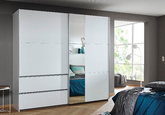 Sevilla 2 Door 1 Mirror 2 Drawer Sliding Wardrobe Alpine White JB