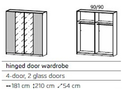 Skyla 4 Door 2 Mirror Wardrobe JB