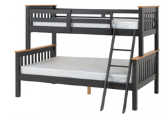 Neptune Triple Sleeper Bunk Bed Dark Grey/Oak Effect WS