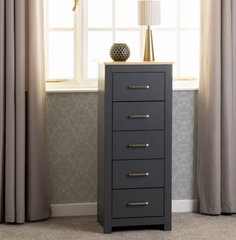 Portland 5 Drawer Narrow Chest