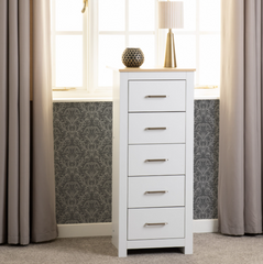 Portland 5 Drawer Narrow Chest