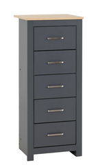 Portland 5 Drawer Narrow Chest