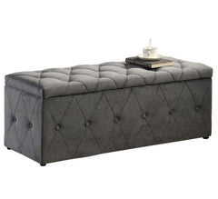 grey wooden blanket box