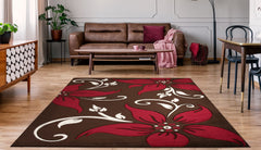 Primrose Rug Choc-Red