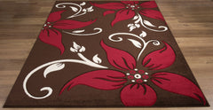 Primrose Rug Choc-Red