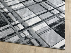 black and grey rug