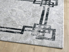 black and gray rug