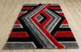 Saturn Rug - Grey Red