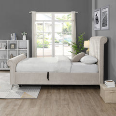 Carlow Beige Side Gas Lift Bed-GI