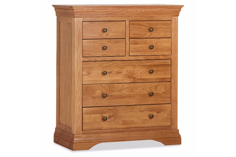 Solid oak tall chest shop of drawers