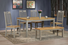 Nappa Grey & Oak Dining Set with Bench - HJ
