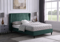 Amelia Bed - Green Velvet Fabric GI