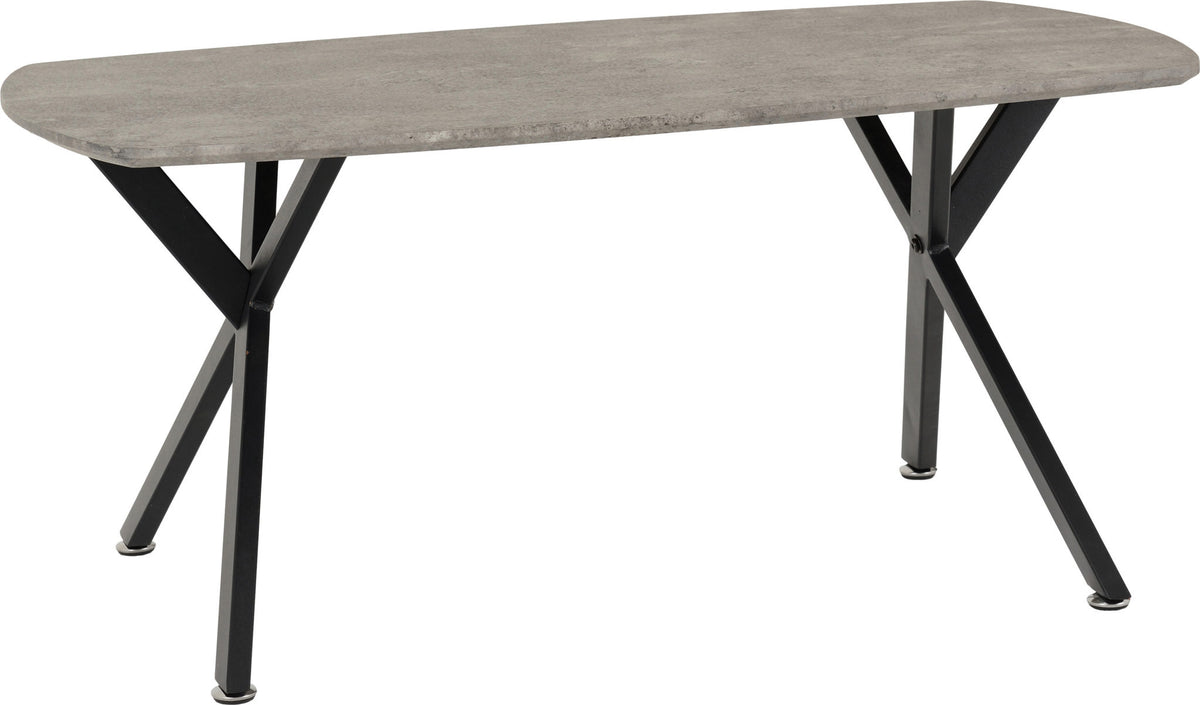 Athens Oval Coffee Table Concrete Effect/Black - WH