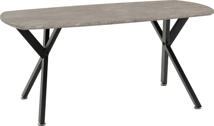 Athens Oval Coffee Table Concrete Effect/Black