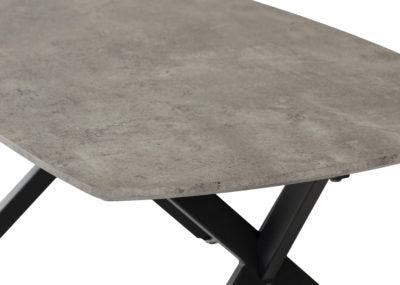 Athens Oval Coffee Table Concrete Effect/Black - WH