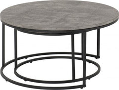 Athens Round Coffee Table Set Concrete Effect/Black - WH