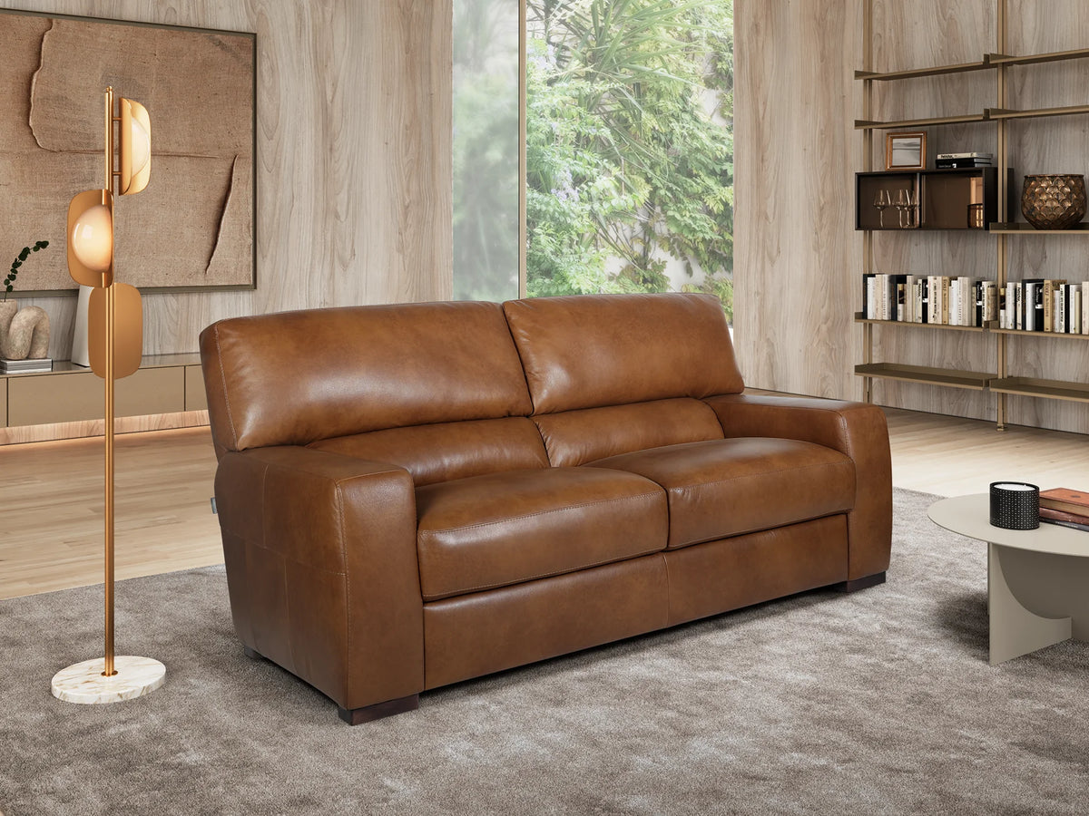 Aurora Italian Leather Sofa - Tan IM
