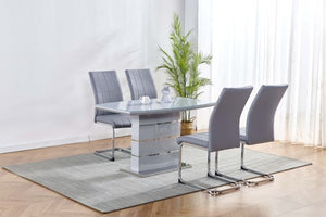 Chantelle 4′ Grey Fixed Top Dining Set