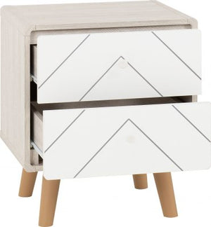 Dixie 2 Drawer Bedside Dusty Grey/White