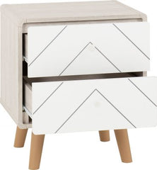 Dixie 2 Drawer Bedside Dusty Grey/White - WH