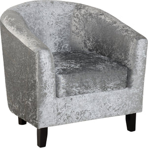 Hammond Tub Chair Silver Crushed Velvet