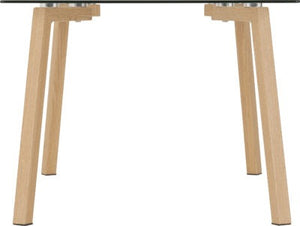 Morton Coffee Table Clear Glass/Oak Effect Veneer