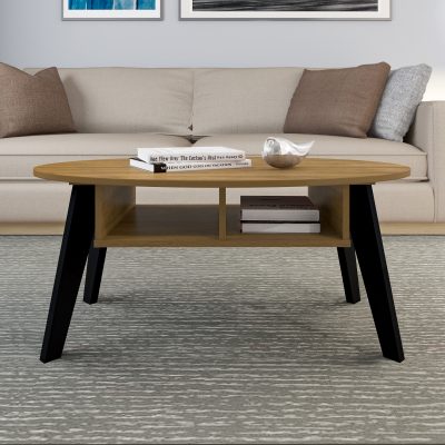 Naples Coffee Table Black/Pine Effect - WH