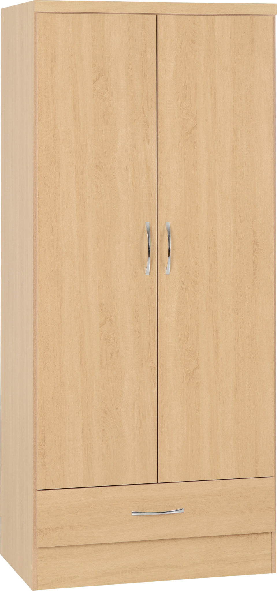 Nevada 2 Door 1 Drawer Wardrobe (Sonoma Oak Effect) WH