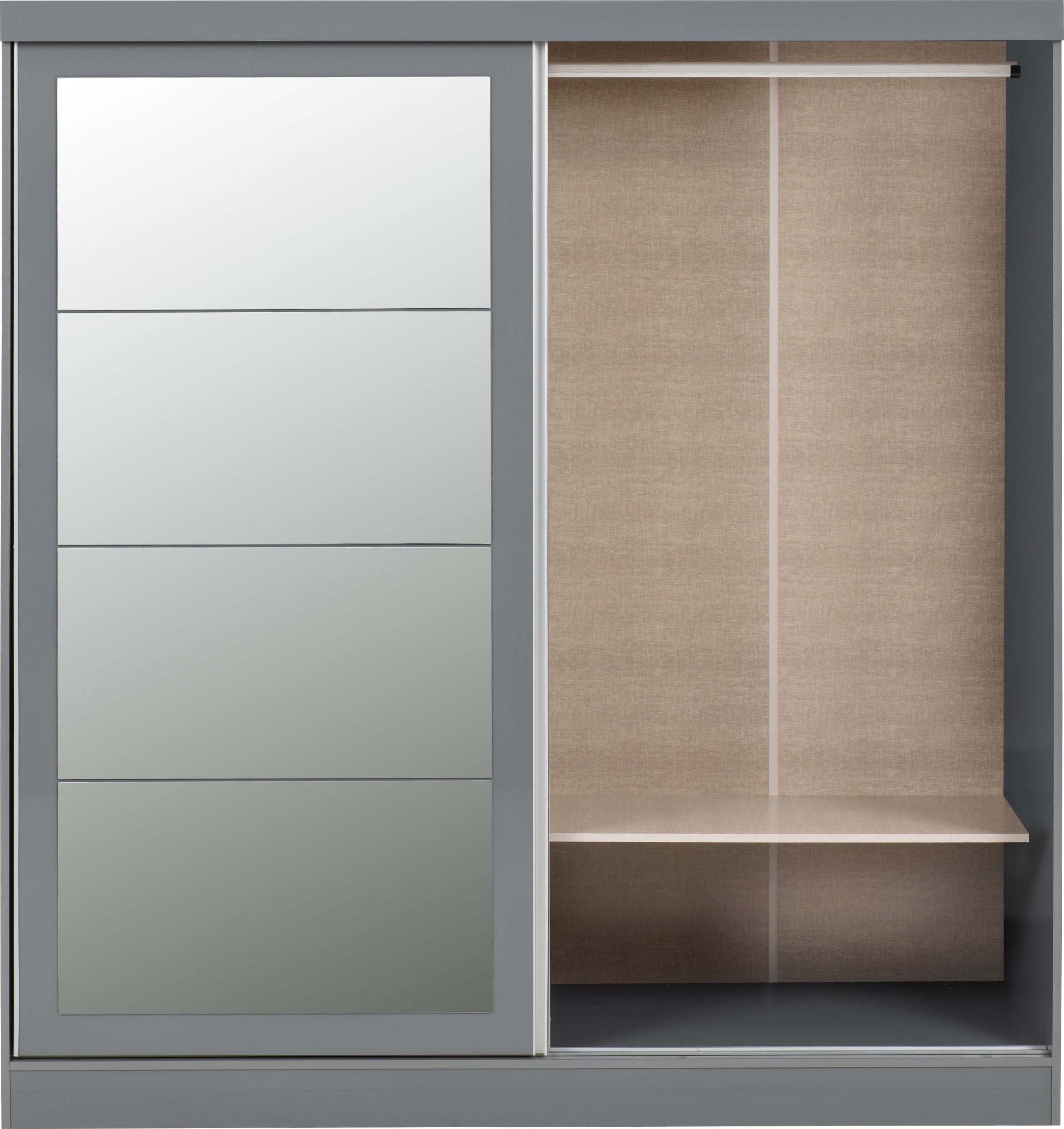 Nevada 2 Door Sliding Wardrobe (Grey Gloss) WH